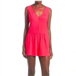 Leith hot pink criss cross front romper size medium from Nordstrom so cute cute